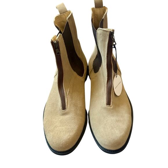 Franco Florenzi Italian Chelsea Boots Tan Suede Leather Size 10 UK